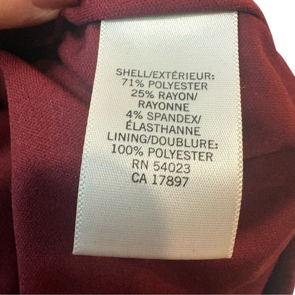 Banana Republic Burgundy Puff Shoulder Sheath Dress Work Party Maroon Size 6 - Picture 11 of 11